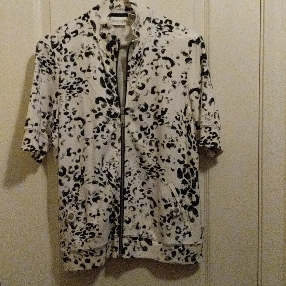 Chicos Zenergy, short sleeve cotton blend